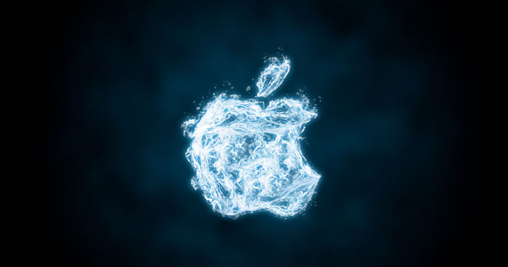 Logo de Apple hecho en agua