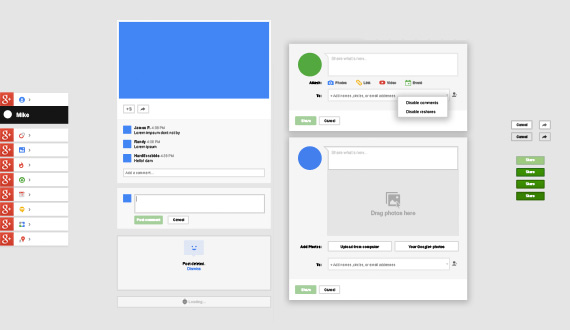 UI de Google+ en PSD gratuita