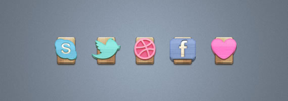 Wood Social Icons