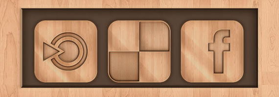 Wooden Social Networking Icons