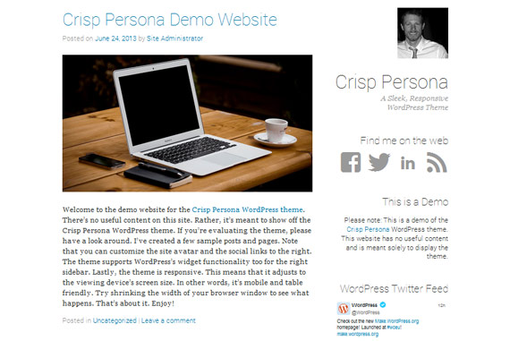 Crisp: Theme de diseño adaptable minimalista para WordPress