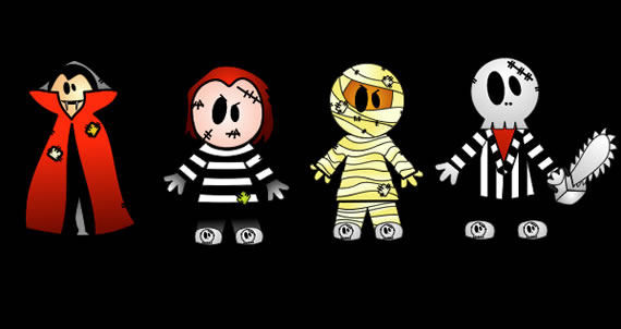 Personajes vectorizados para Halloween