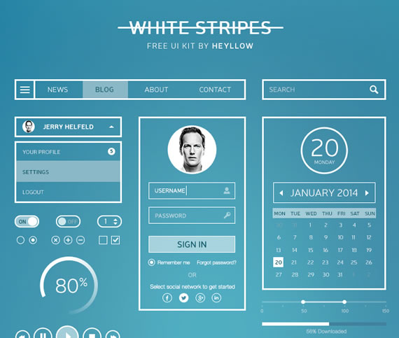 White Stripes UI Kit