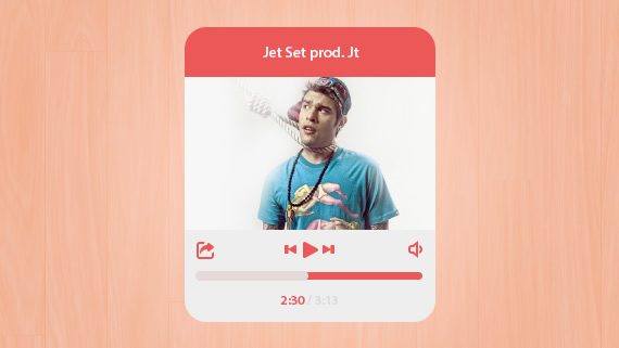 Flat Music Player Interface