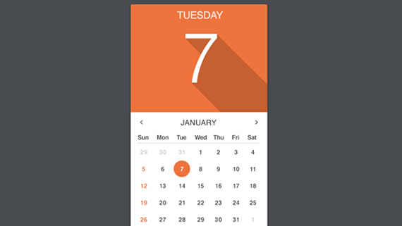 Vector Calendar Widget