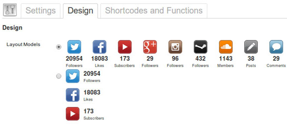 Iconos sociales con contador en WordPress