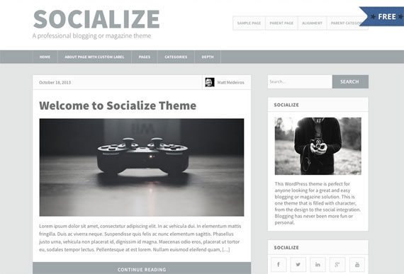 Themes gratis para WordPress: Socialize Lite