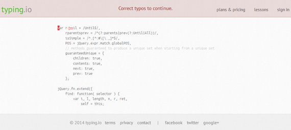 Typing.io: Herramienta para practicar programación