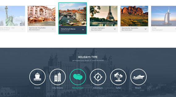 Theme para viajes en PSD: Voyage