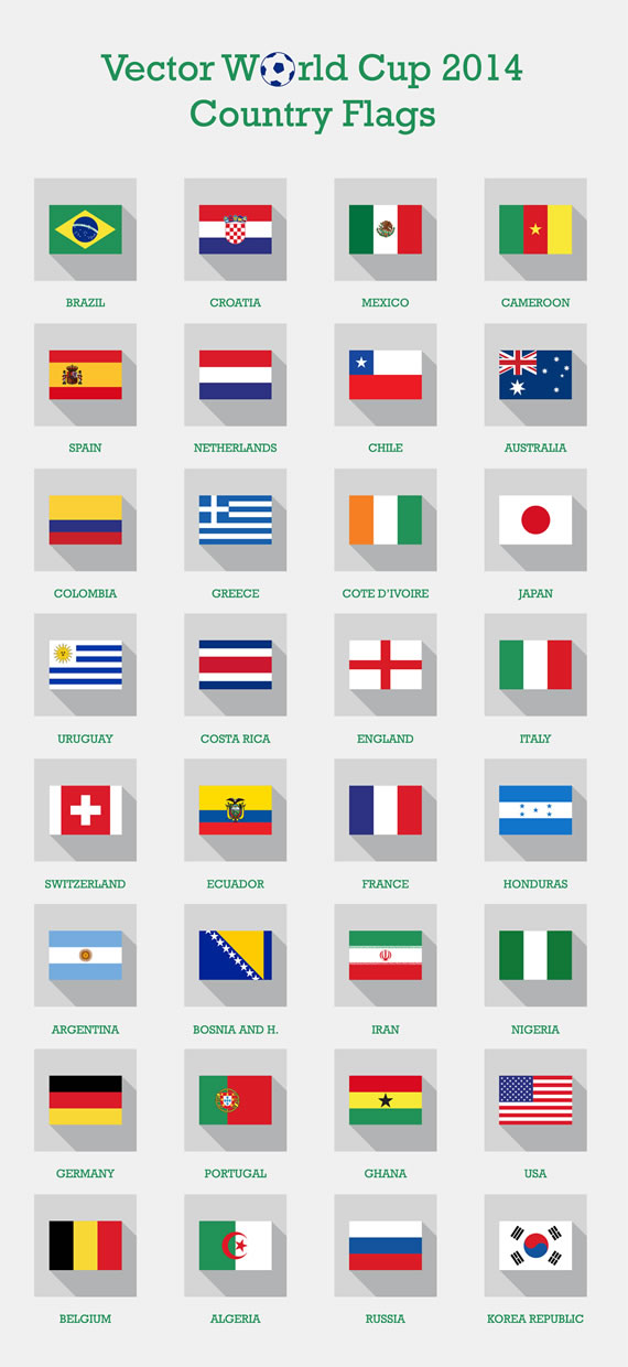 Banderas del mundial vectorizadas