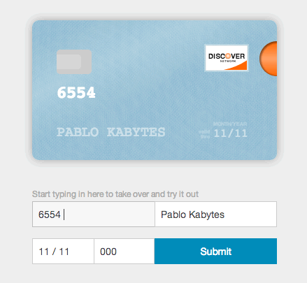 formulario tarjeta de credito
