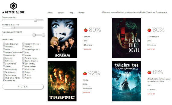 A Better Queue: Encuentra películas en Netflix