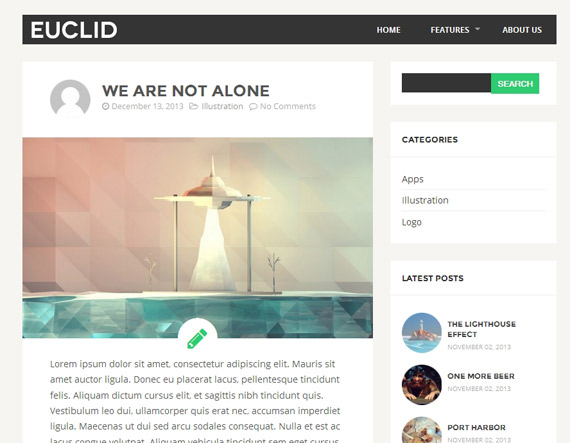 Themes gratis para WordPress: Euclid