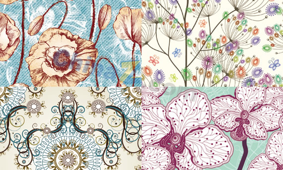 Texturas florales vintage