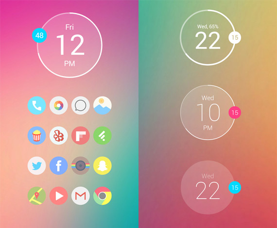 Reloj minimalista para Android