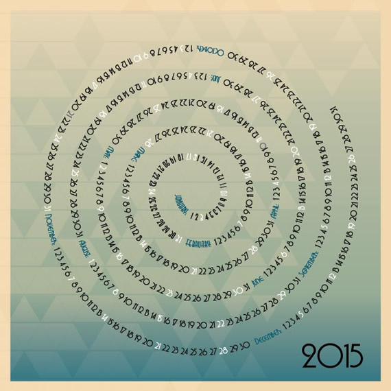 Spiral Mosaic Calendar 2015