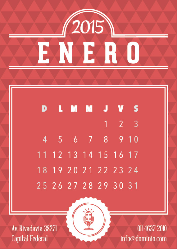 Tarjetas Mensuales Calendario 2015