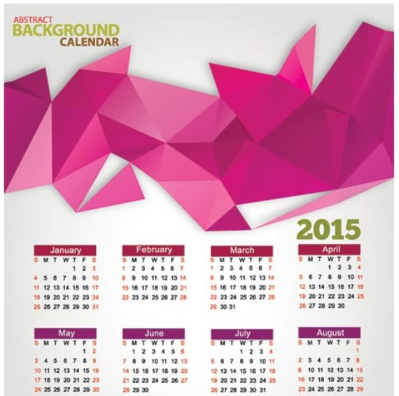 Creative Pink Triangle Calendar 2015