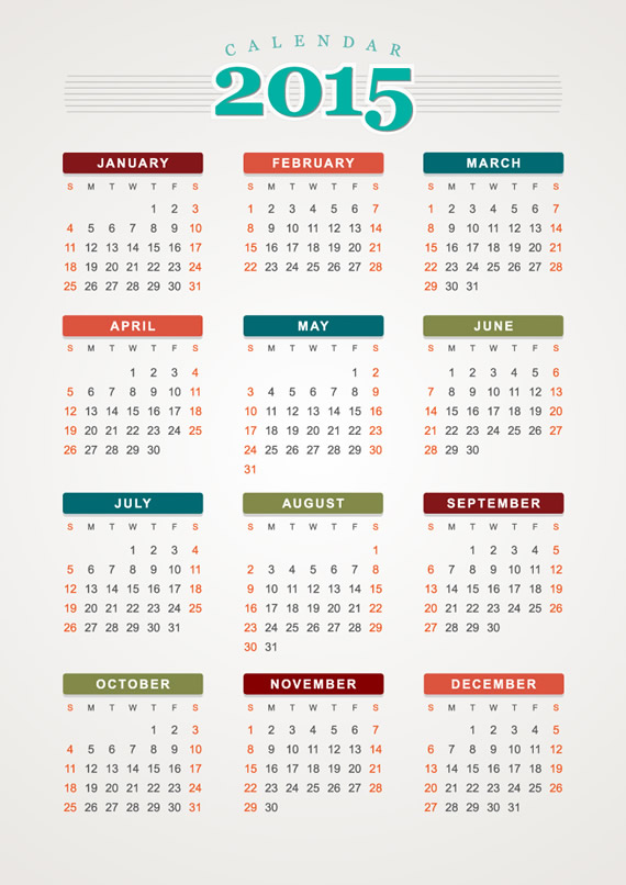 Tarjetas de Calendario 2015