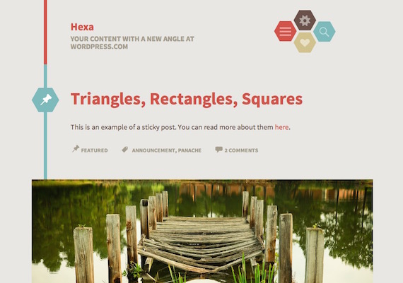 Hexa: plantilla liviana para WordPress con formato de post