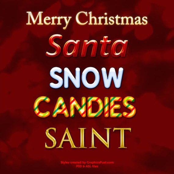 Christmas Photoshop Text Styles