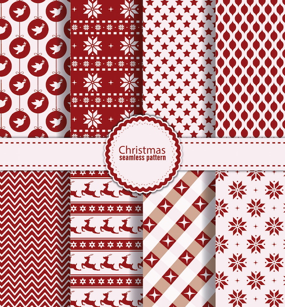 8 Christmas Seamless Patterns