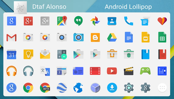 iconos estilo Android Lollipop