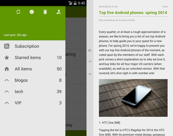 Los mejores lectores de feeds para Android