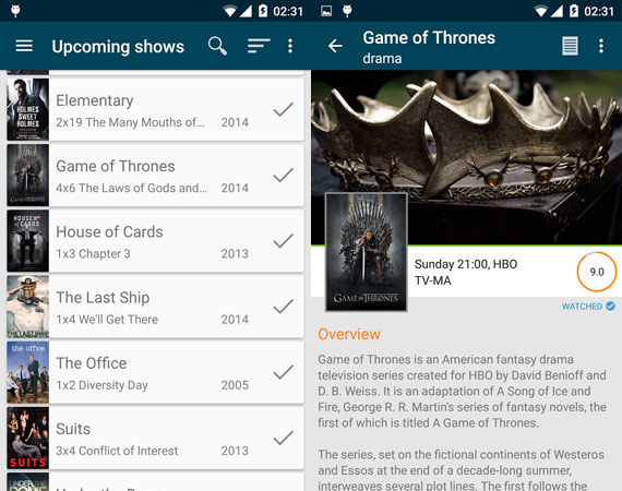 Apps Android para seguir series de TV