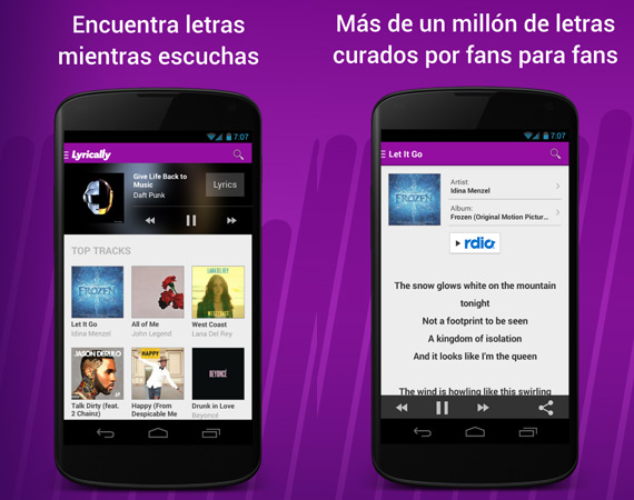 Apps para ver letras de canciones en Android