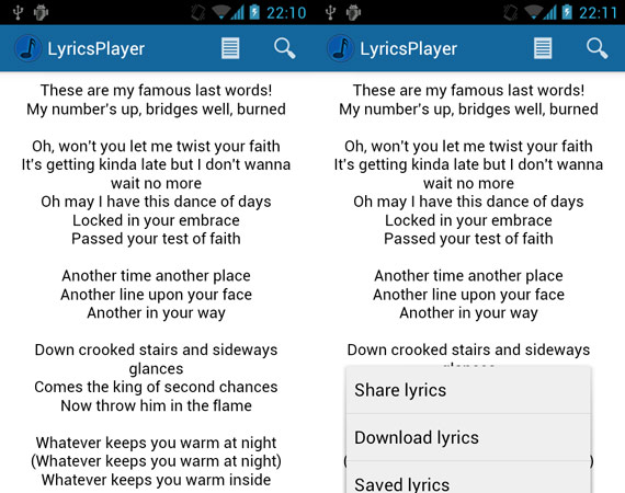 Apps para ver letras de canciones en Android