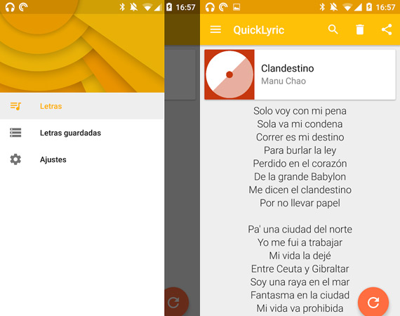 Apps para ver letras de canciones en Android