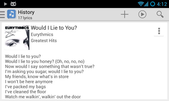 Apps para ver letras de canciones en Android