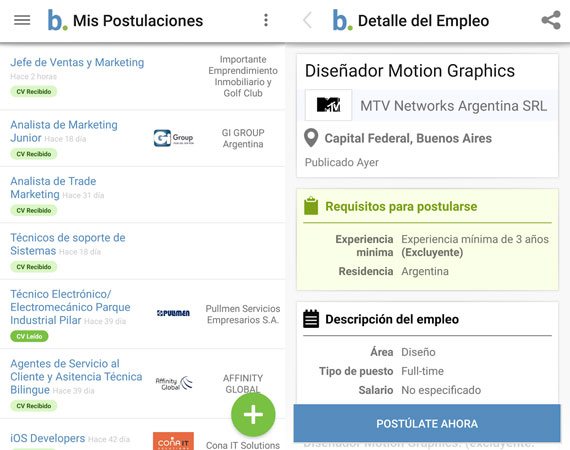 Aplicaciones Android para buscar trabajo