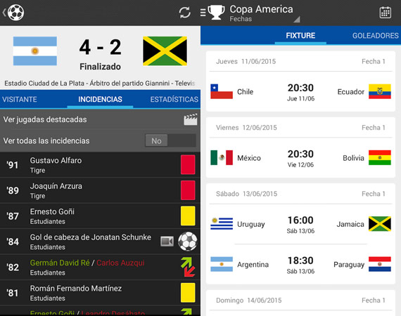 Apps Android para ver resultados deportivos