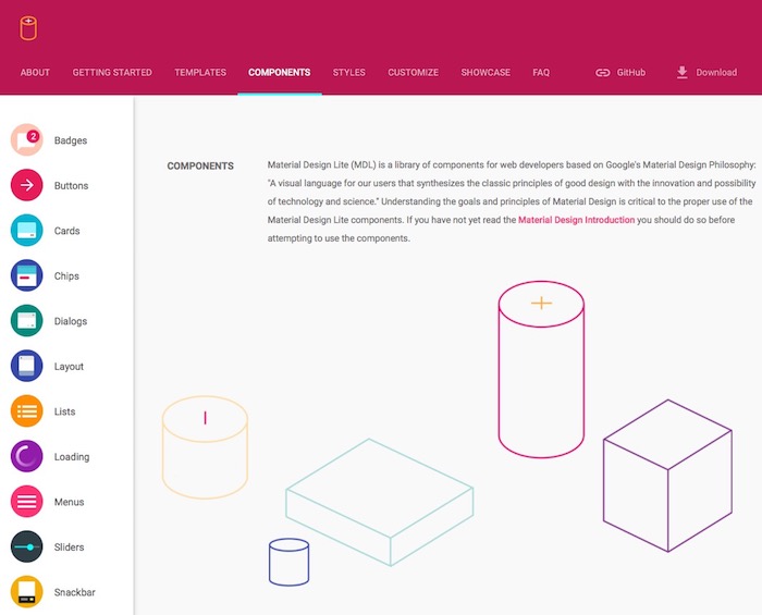 Material Design Lite para diseño Web