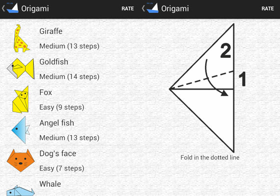 Aplicaciones de origami para Android