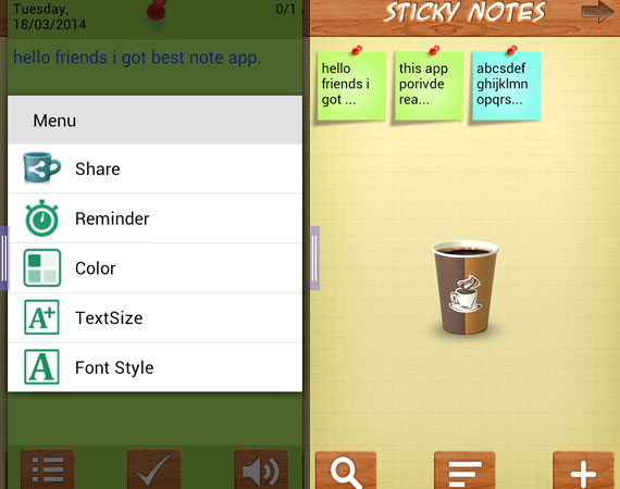 Apps con notas tipo Post-it para Android