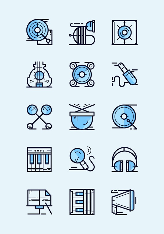 Paquete de iconos sobre música en formato .SVG