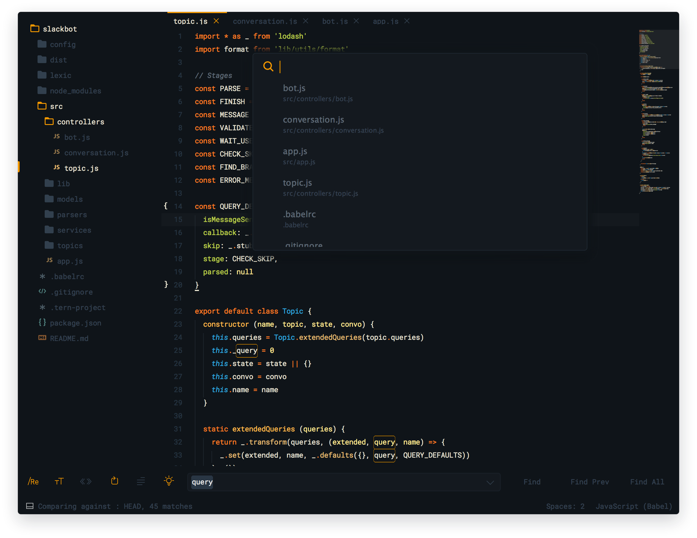 theme oscuro para sublime text