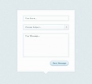 Formulario con tres campos en blanco, con bordes tenues en celeste y fondo celeste.