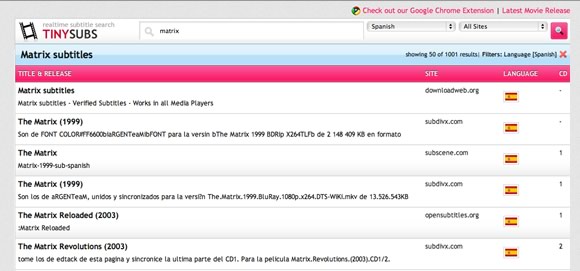 buscador subtítulos español