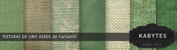 Muestrario de texturas de lino verde de FarFarHill