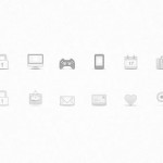 Vista previa de algunos de los íconos web en gris de Pixeden