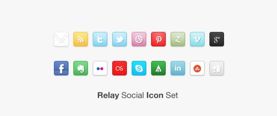 Vista previa de set de iconos sociales Relay