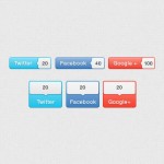 Vista previa de botones de redes sociales con contador