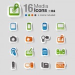 Vista previa de uno de los paquetes de iconos vectorizados estilo stickers