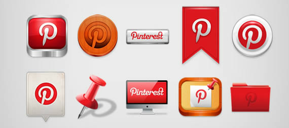 Vista previa de iconos de Pinterest