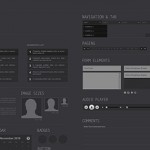 Vista previa de elementos UI para plataforma oscura