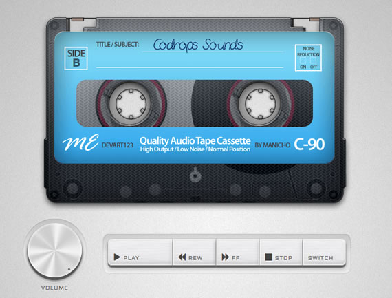 Vista previa de reproductor de cassette en HTML5